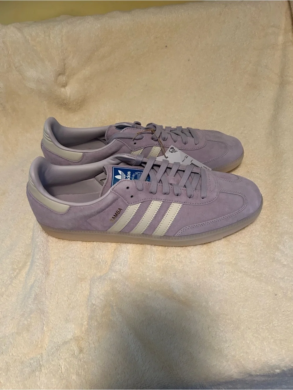 Adidas Samba OG Silver Dawn Lavender Suede Sneakers –New With Tags size Mens -14